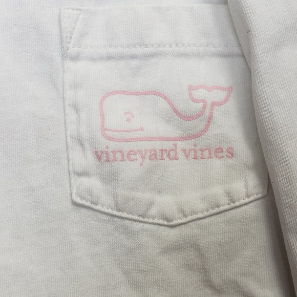 Vineyard Vines 100% Cotton long sleeve hoodie t-shirt  White/Pink  Size L - Picture 2 of 8